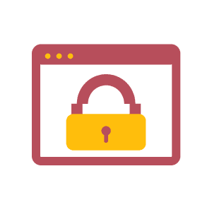 Simple red and yellow illustration for cyber insurance